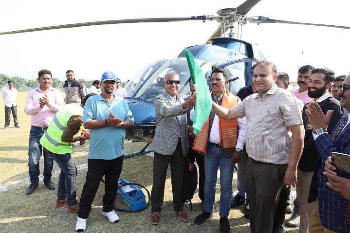 MP News: Second Ride Of Helicopter Service In Spiritual Region Completed
