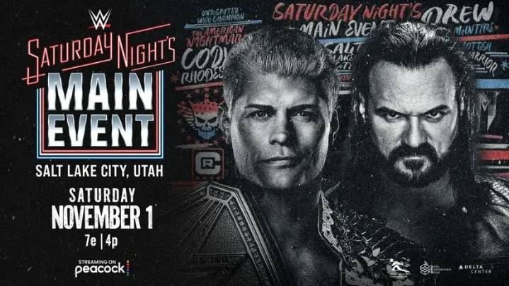 WWE Saturday Night's Main Event: Cody Rhodes vs. Drew McIntyre — cartelera completa, horarios y dónde ver la pelea