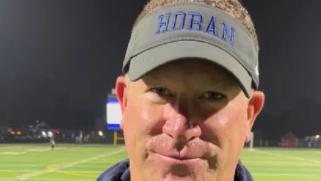Hoban football coach Tim Tyrrell after win over Boardman