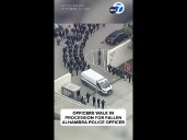 Officers walk in procession for fallen Alhambra police officer