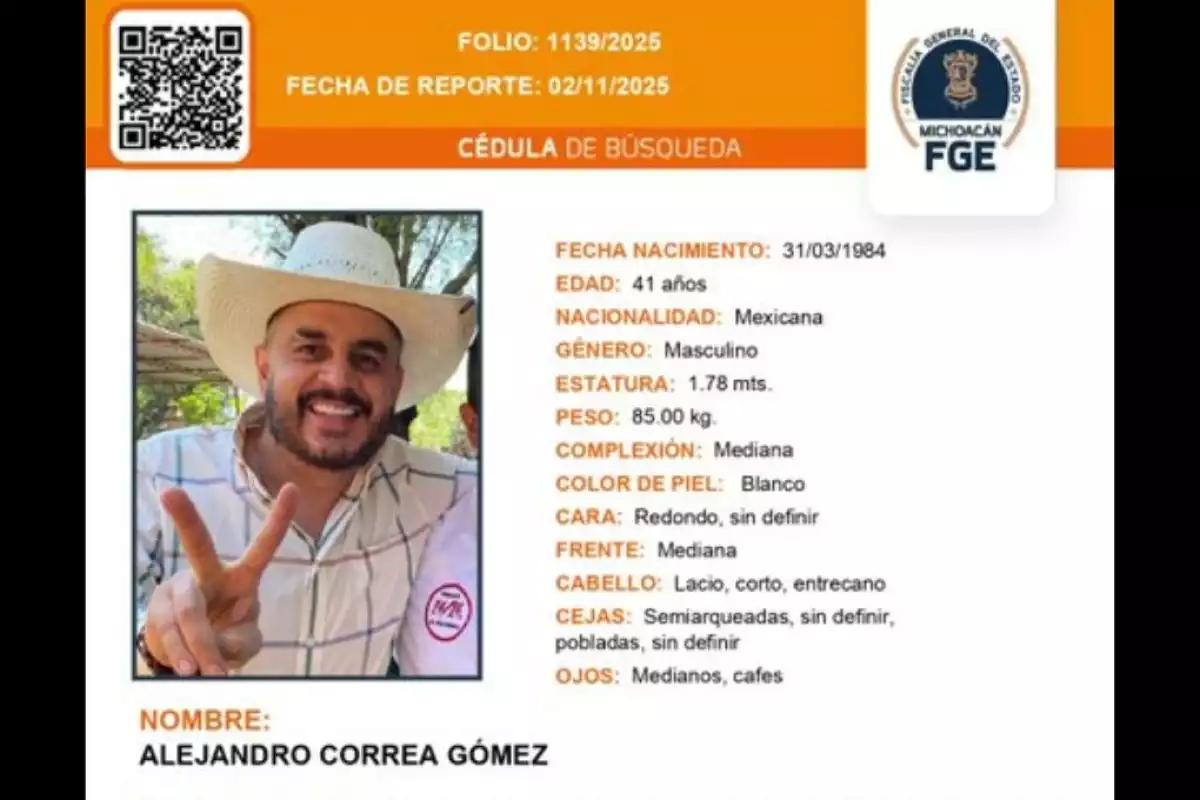 Desaparece el exalcalde de Zinapécuaro, Michoacán: Fiscalía activa ficha de búsqueda urgente