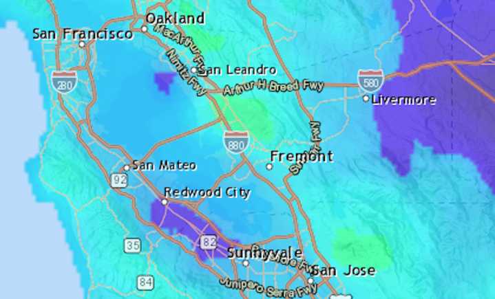 Chart: This week’s rainfall totals for Bay Area cities