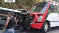 Choque entre Autobús y Combi en El Ahuehuete en Edomex, Deja 20 Heridos