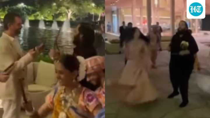 Anant Ambani, Radhika Merchant give a dandiya crash