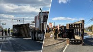 Equipment spilled onto Route 42 after trailer overturns in NJ