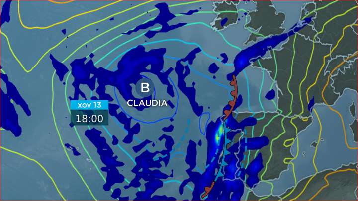 Claudia segue mandándonos chuvia forte