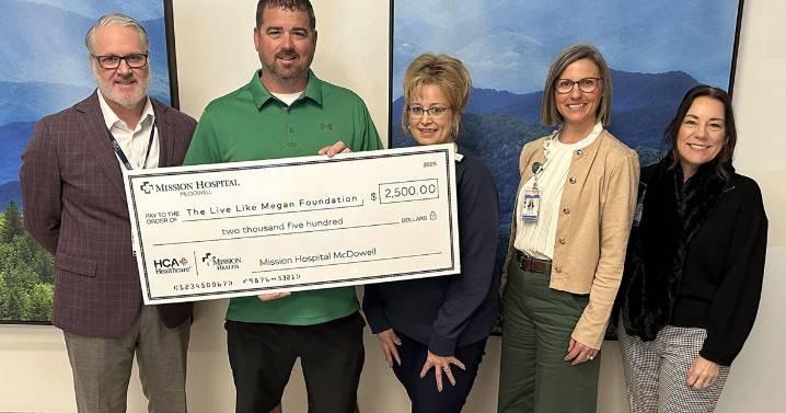 Mission Hospital McDowell donates $2,500 to The Live Like Megan Foundation