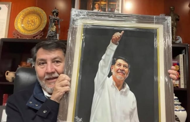 Derrocha Senado en retrato de Noroña; cuestionan uso de recursos públicos