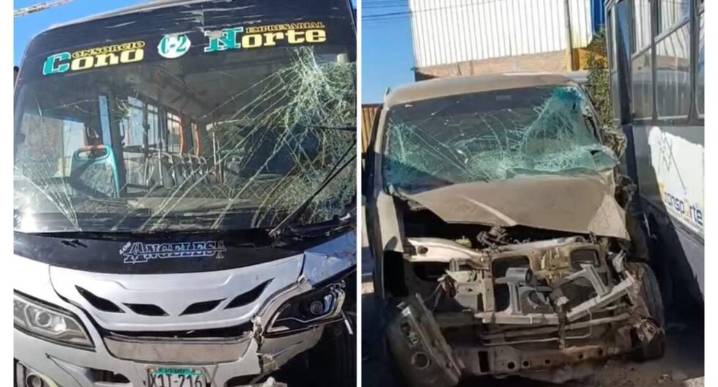 Arequipa: Un muerto y siete heridos en choque de minivan con bus