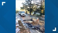 Water main break on Windsor Parkway in Sandy Springs