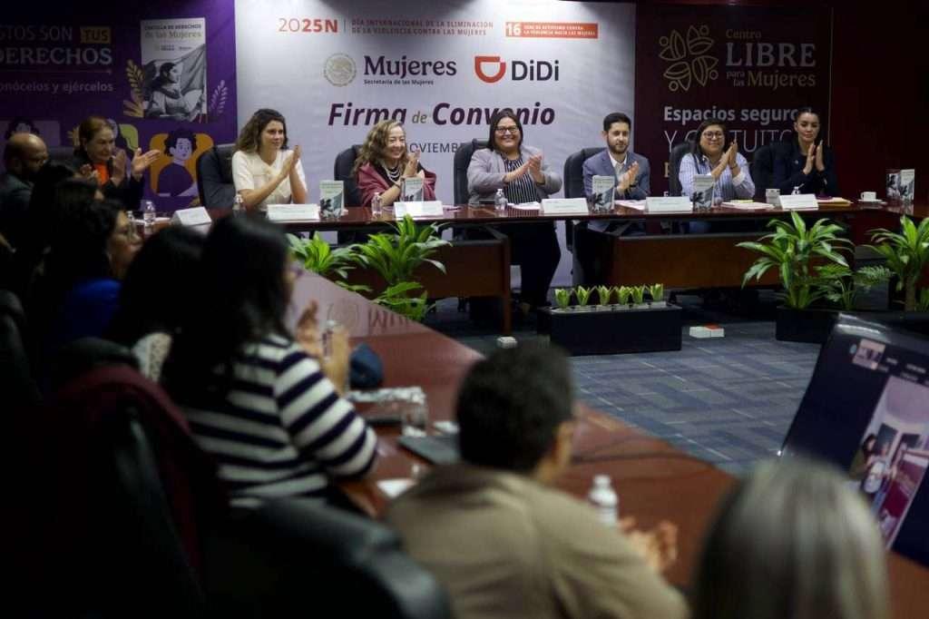 Fortalecerán Secretaría de las Mujeres y DiDi la perspectiva de género en el servicio de movilidad