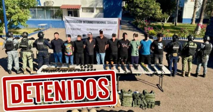 Operativo en Culiacán: 10 detenidos, arsenal y equipo táctico asegurado tras denuncia anónima