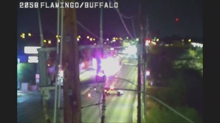 1 hospitalized in west Las Vegas valley crash