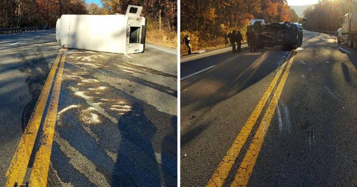 Shuttle bus rolls over in morning crash