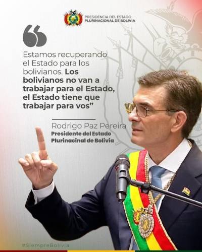 Asume Rodrigo Paz la presidencia de Bolivia; promete "capitalismo para todos"