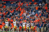 What was attendance for SU football's season finale against BC?