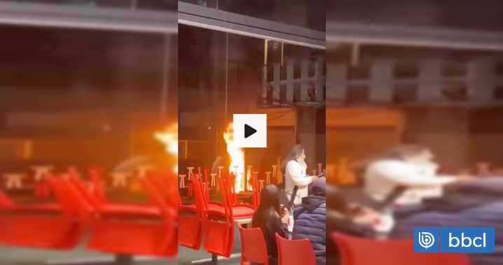 Buscan a sujetos que golpearon a guardia y prendieron fuego en local de comida rápida en Viña del Mar