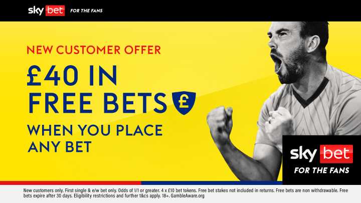 Place ANY bet get £40 free bets on football with Sky Bet!