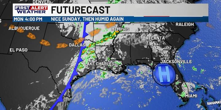 FIRST ALERT FORECAST: A great Sunday as we track another front and rain chances