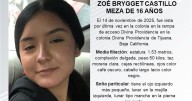 Se busca a Zoé Brygget Castillo Meza de 16 años de edad