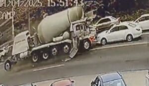 Surveillance video shows terrifying moment cement truck slams into two cars at busy Idaho Falls intersection
