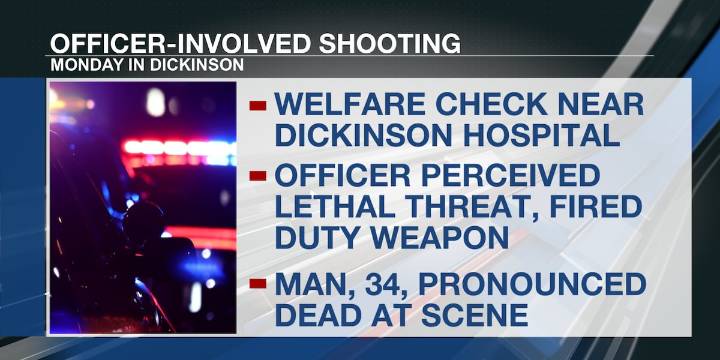 Man dies in officer-involved shooting in Dickinson