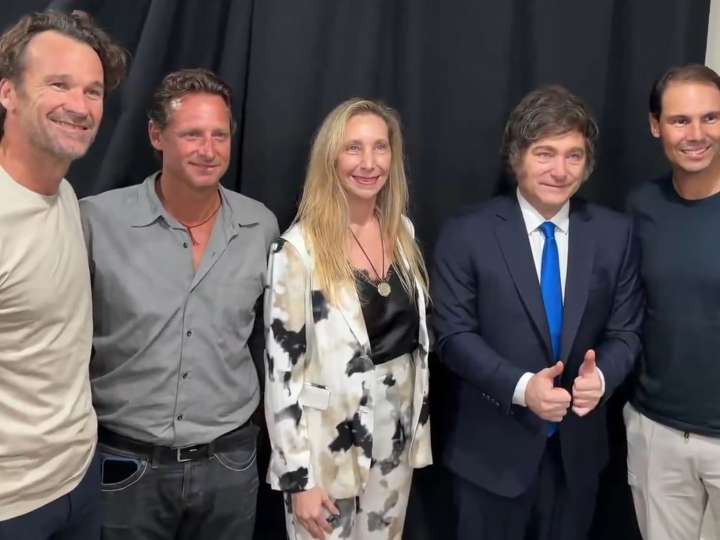 "Estamos para hacer un dobles": el encuentro de Javier Milei con Rafa Nadal, Nalbandian y Carlos Moyá en Miami