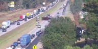 All lanes of I-95 completely blocked at GA, SC state line