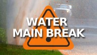 Water main break just north of downtown causes road closure