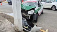 Taxista se Impacta Contra Poste al Sentirse Mal Mientras Conducía en Xalapa