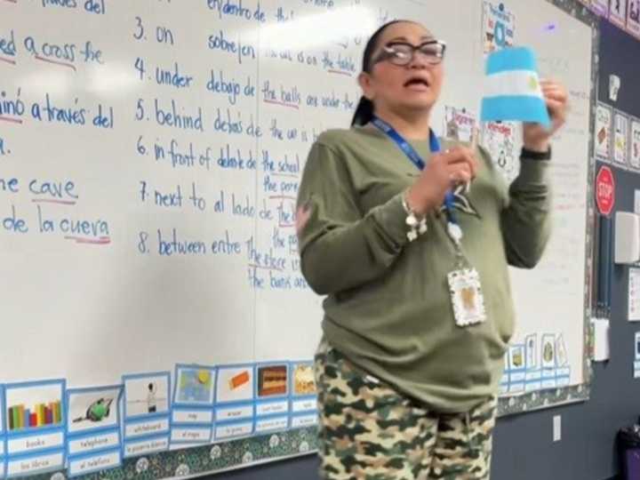 "Ciudad de Messi": una maestra de Texas compartió en TikTok el divertido momento que vivió mientras enseñaba la capital de Argentina a sus alumnos