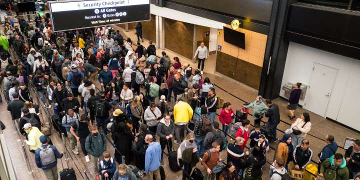 The air travel nightmare: TSA lines stretch for hours while workers go without pay amid the government shutdown