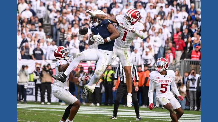 Omar Cooper Jr's toe-tap TD keeps No. 2 Indiana's undefeated season alive vs Penn State in 27