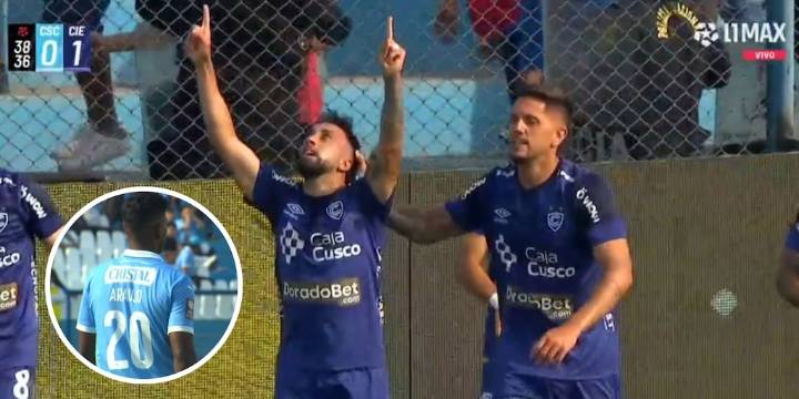 Gol de Cristian Souza tras desafortunado desvío de Miguel Araujo en Sporting Cristal vs Cienciano por Liga 1 2025