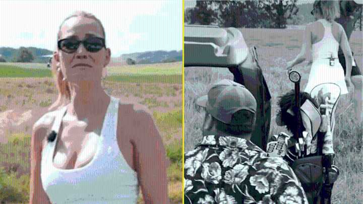 Paige Spiranac reduced to tears and walks off green after being accused of cheating in golf event