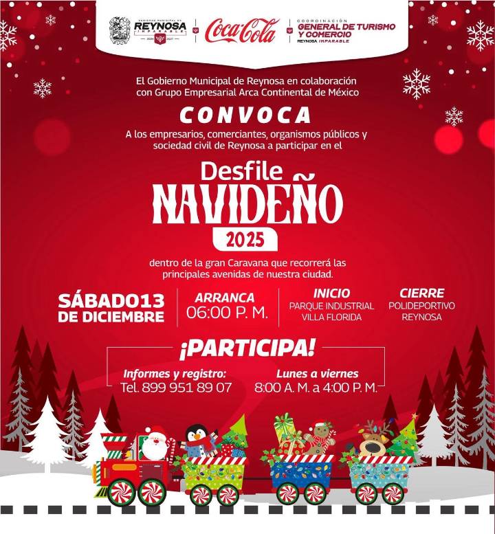 Convocan a participar en Desfile Navideño