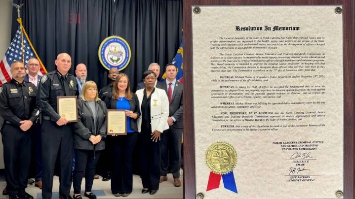 Greensboro police officer Michael Horan recognized posthumously for line