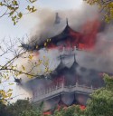 Sacred temple bursts into flames after tourist wrongly used incense and candles