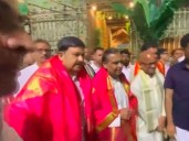 Mukesh Ambani offers prayers at Tirumala Temple