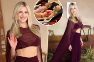 Ali Larter leaves little to imagination in sheer burgundy outfit at London 'Landman' premiere