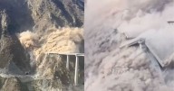 Se derrumba el puente Hongqi en China tras unos meses de su construcción a inicios del 2025 (VIDEO)