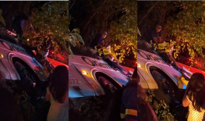 Autobús de Oriente vuelca en la carretera Lázaro Cárdenas