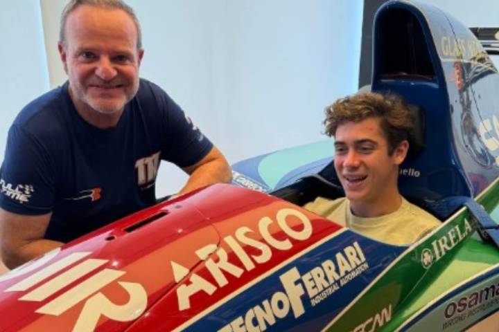Colapinto desafió a Rubens Barrichello con una competencia de asado argentino vs. brasileño