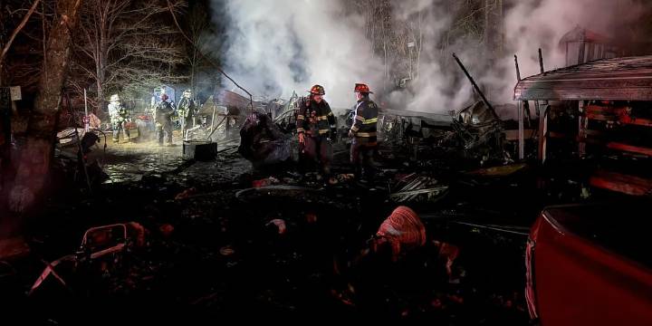 Two hospitalized, three dogs missing after fire destroys Montgomery County home