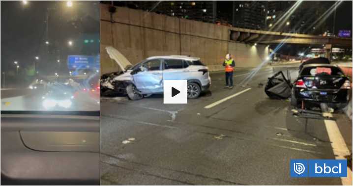 VIDEO | Captan el momento en que vehículo contra el tránsito colisionó a un auto en Ruta 5