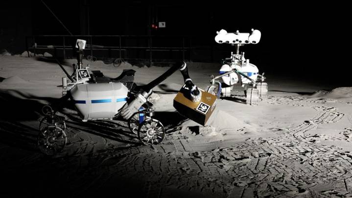 These 2 moon rovers used cameras and lasers to hunt for simulated water ice