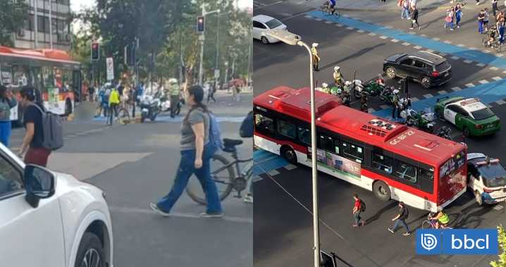 Carabinera que realizaba labores de tránsito es atropellada por bus RED en sector de Plaza Italia
