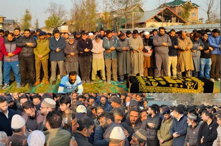DC, SSP Budgam Join funeral of NT Muzaffer Ahmad Khan in Soibugh