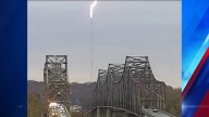 Weather camera captures lightning striking WEHT tower