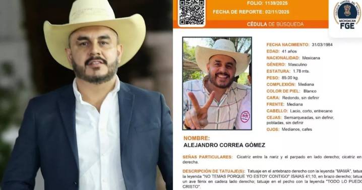 Desaparece Alejandro Correa, exalcalde de Zinapécuaro, Michoacán; familiares temen por su vida